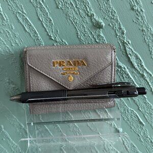 Prada Milano Small Gray Leather Wallet
